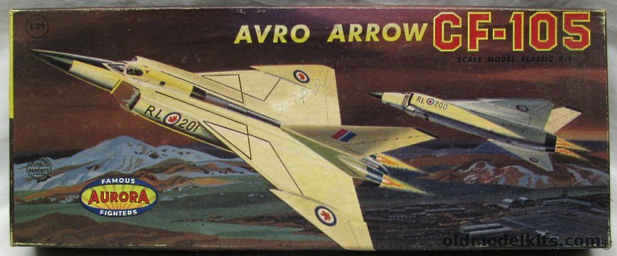 Aurora 1/80 Avro CF-105 Arrow, 124-129 plastic model kit